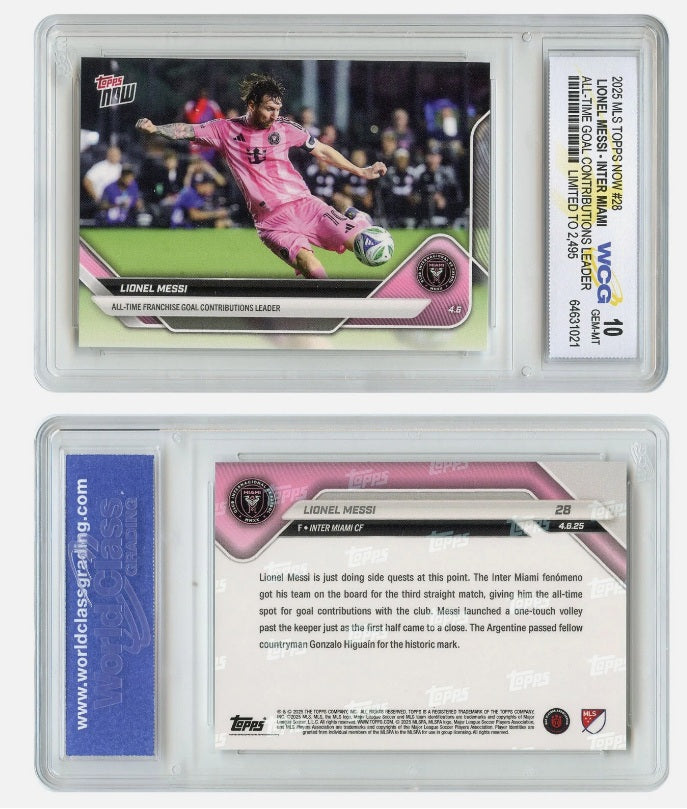 Lionel Messi - 2025 MLS Topps Now #28 | WCG GEM-MT 10 | Inter Miami CF