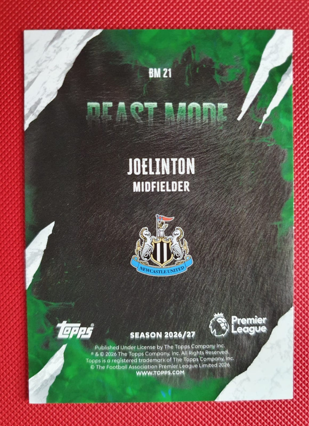 Topps Joelinton Beast Mode - Premier League 2026-27