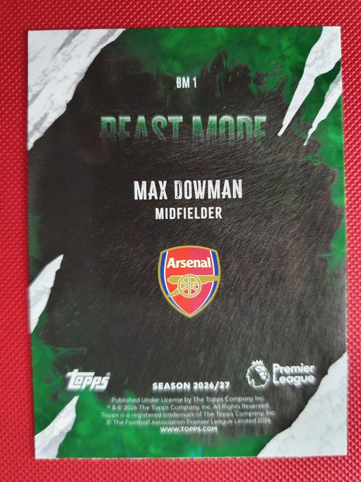 Topps Max Dowman Beast Mode BM1 - Frente