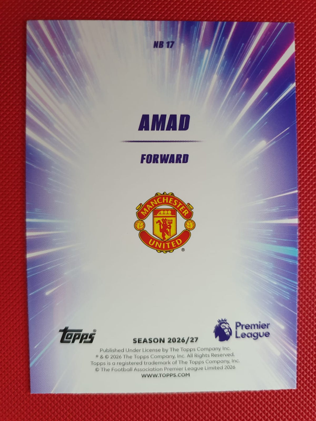 Topps Amad Nitro Boost NB17 - Reverso