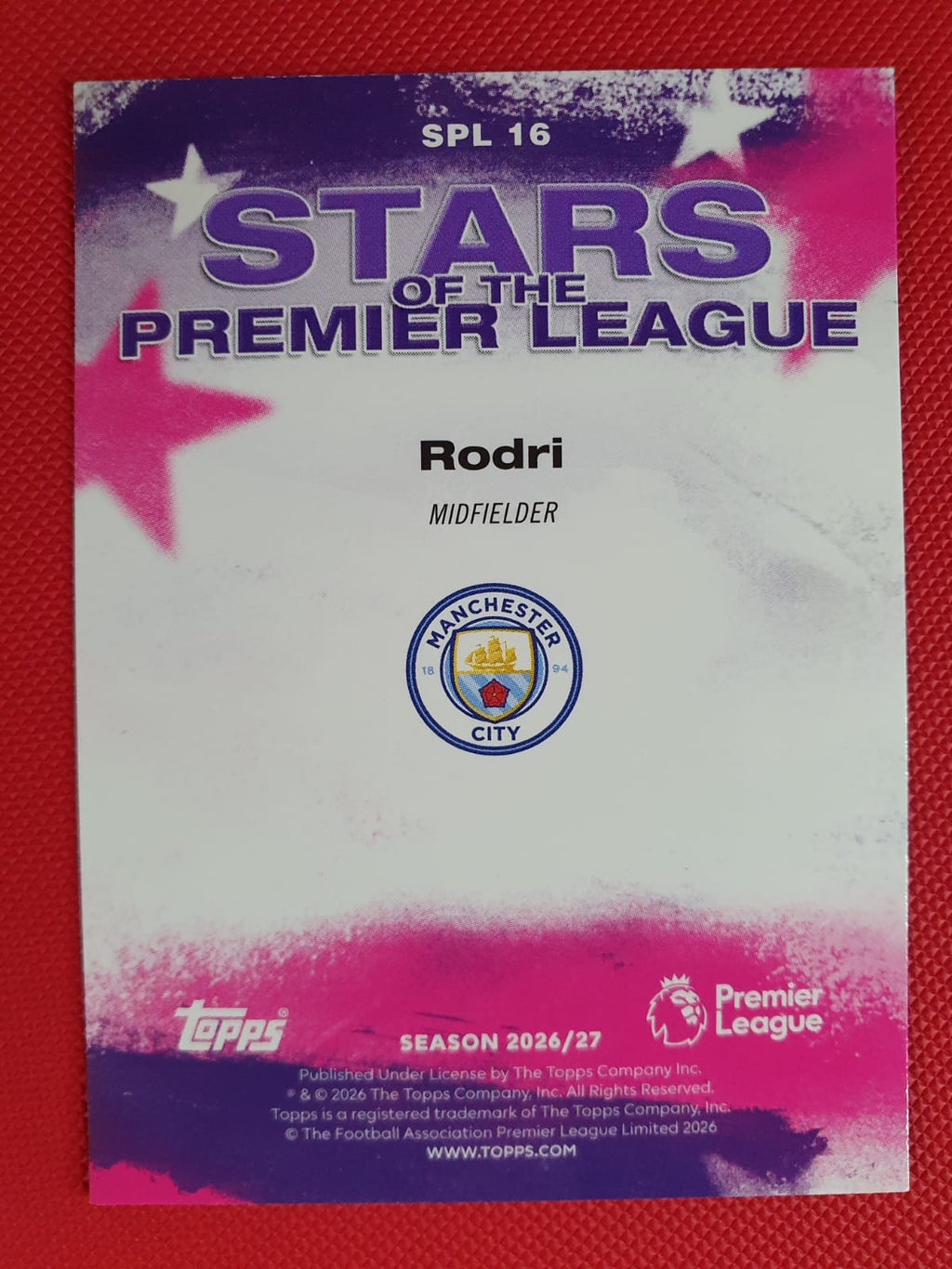 Rodri Stars of the Premier League SPL16 - Reverso