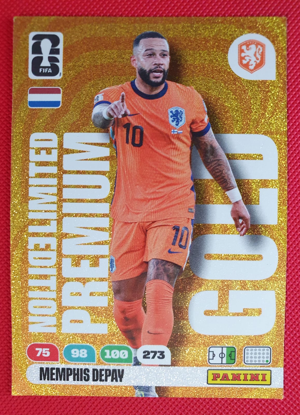 Memphis Depay Premium Gold No Límite - Frente