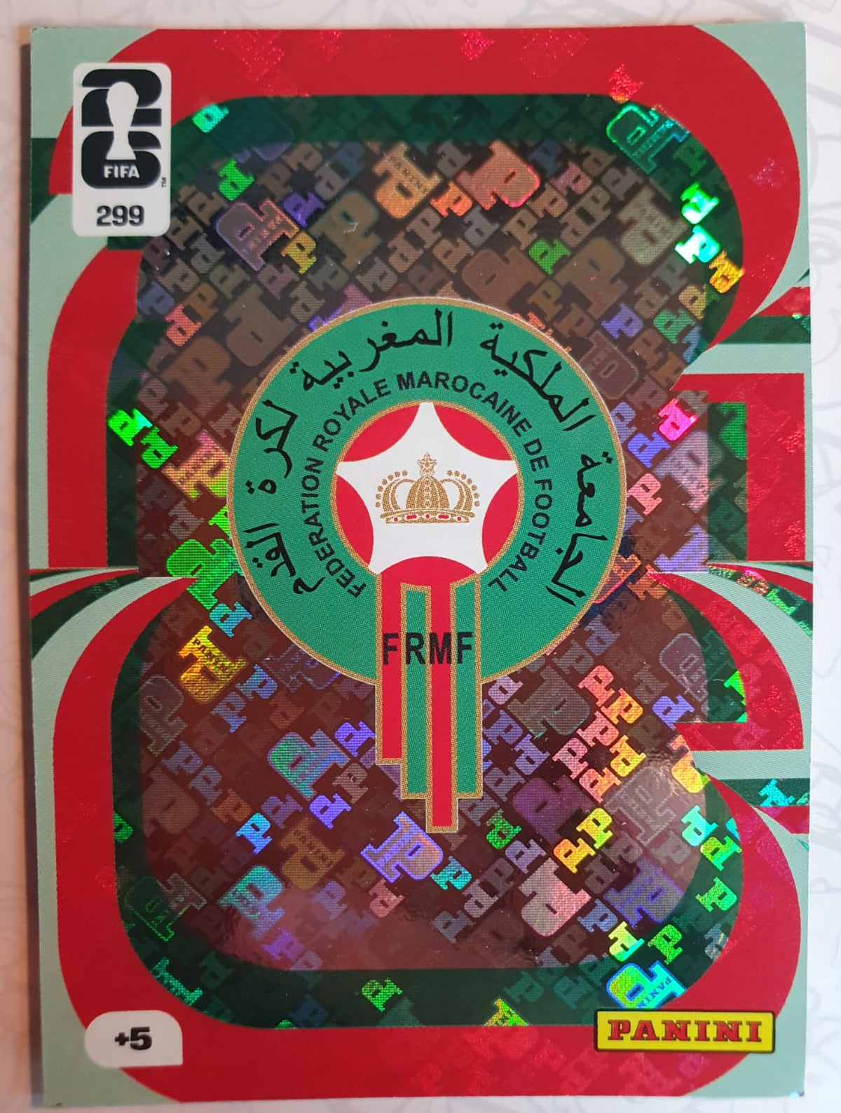 Morocco Badge #299 - Panini Adrenalyn XL FIFA World Cup 2026 - Reverso