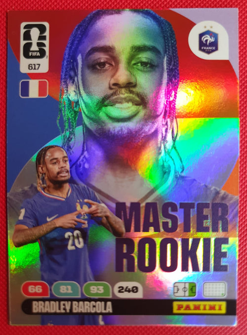 Bradley Barcola #617 Master Rookie - Panini Adrenalyn XL FIFA World Cup 2026 - Frente