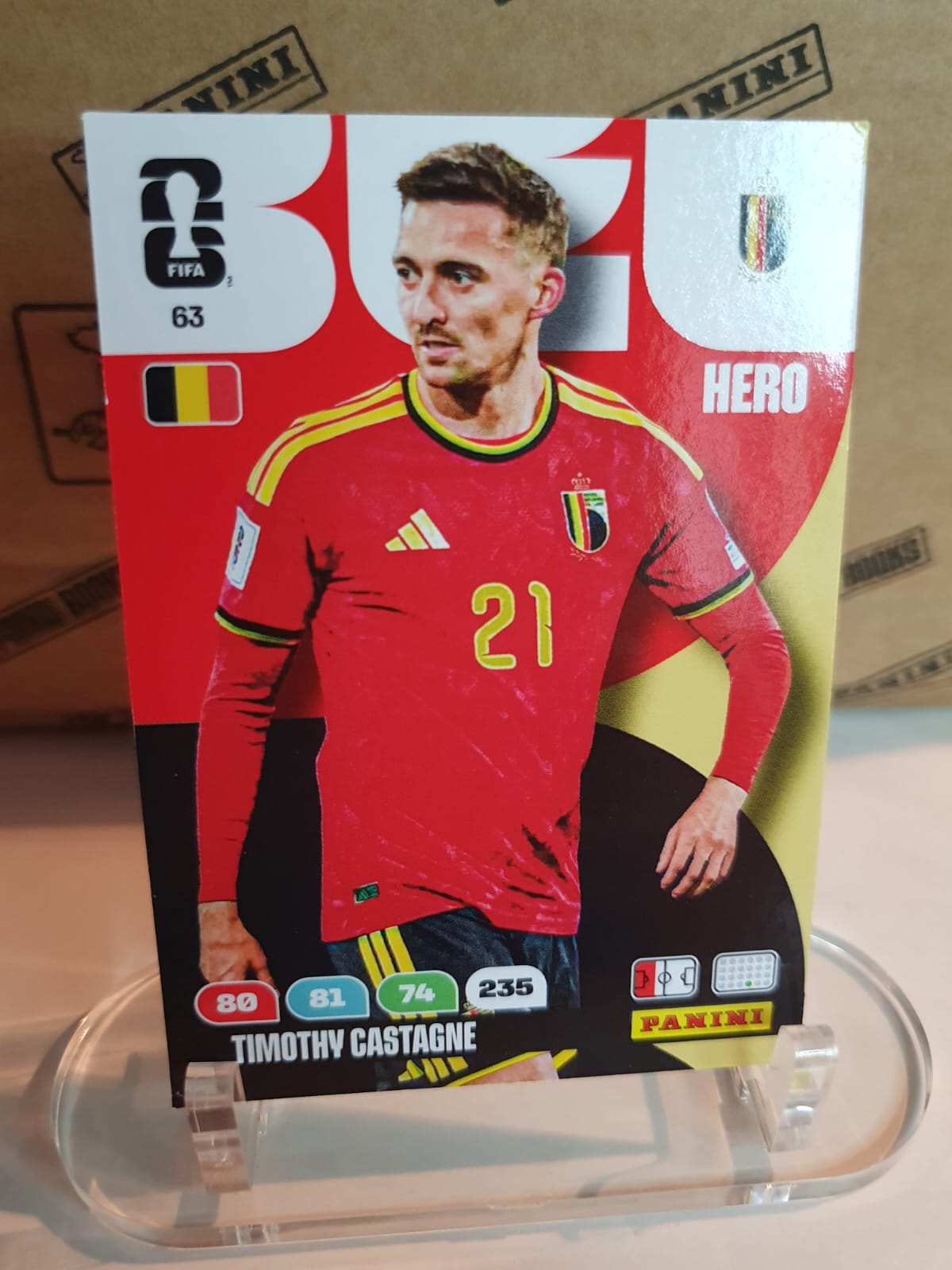 HERO #63 Timothy Castagne Panini Adrenalyn XL FIFA World Cup 2026